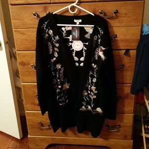 NWT embroidered cardigan